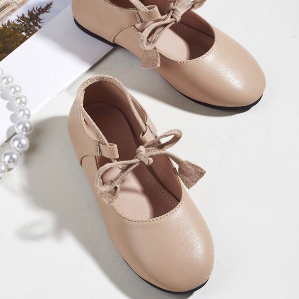 

Toddler Girls Minimalist Lace-Up Flats, Apricot