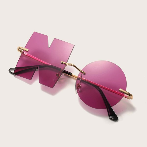 

Letter Design Lens Rimless Sunglasses