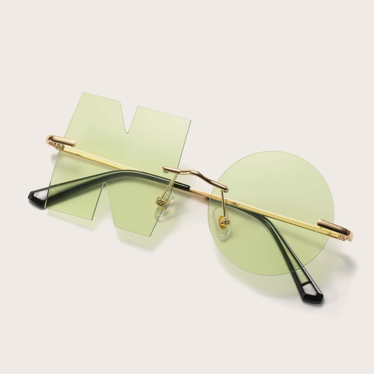 

Letter Design Lens Rimless Sunglasses