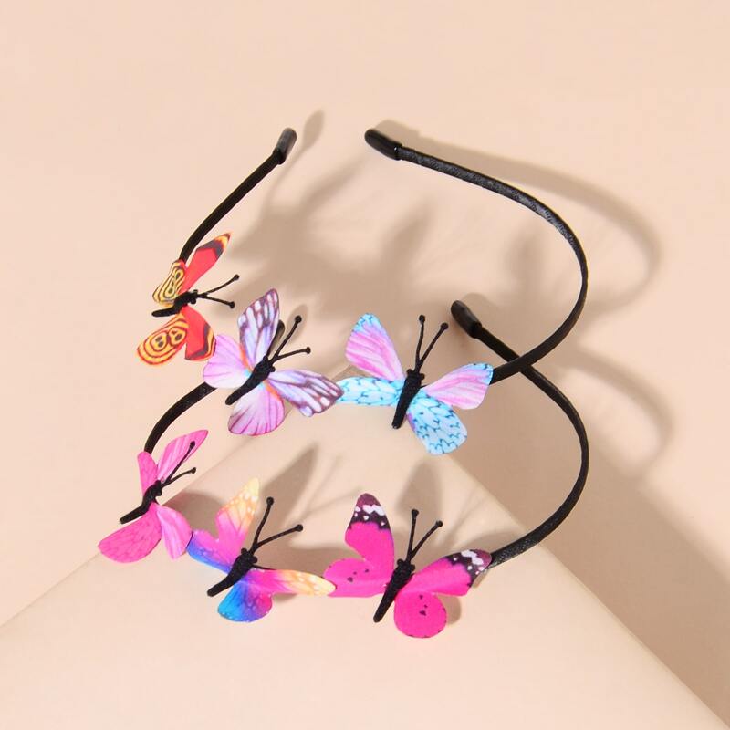 

2pcs Butterfly Headband, Multicolor