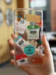 Ốp lưng điện thoại trong suốt có họa tiết nhãn dán Apple tương thích với iPhone15/15Plus/15Pro/15Promax - Nhiều màu - Xem 1