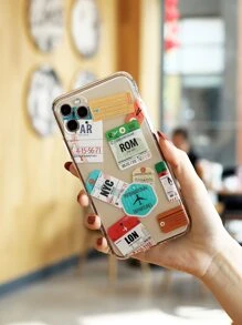 Ốp lưng điện thoại trong suốt có họa tiết nhãn dán Apple tương thích với iPhone15/15Plus/15Pro/15Promax - Nhiều màu - Xem 3