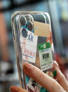 Ốp lưng điện thoại trong suốt có họa tiết nhãn dán Apple tương thích với iPhone15/15Plus/15Pro/15Promax - Nhiều màu - Xem 7