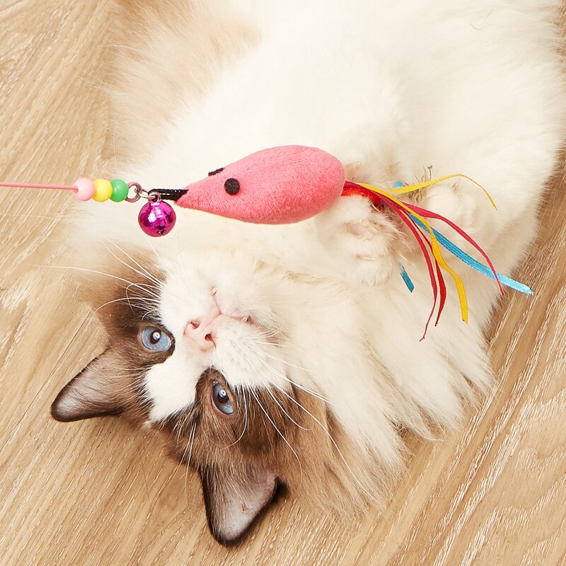 

Plush Rat Cat Teaser Toy, Pink
