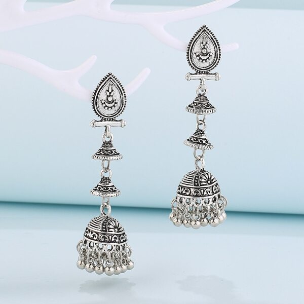 

Jhumka Drop Earrings, Silver