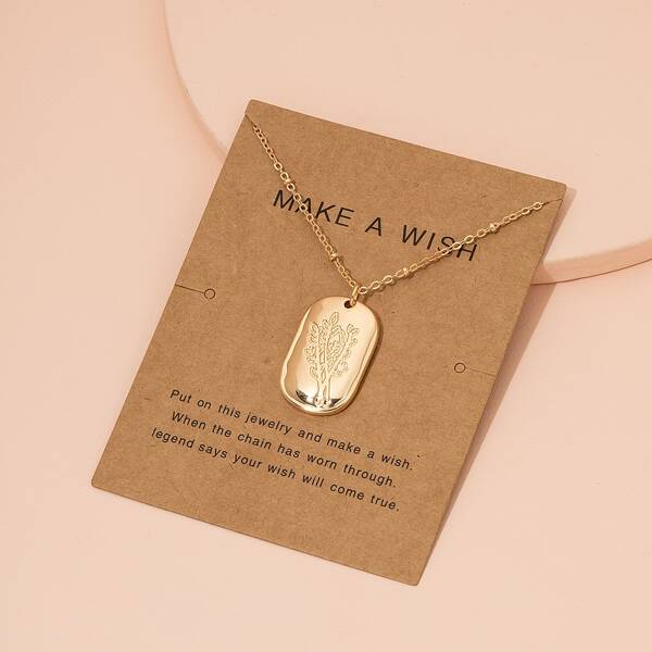 

Plants Detail Geometric Charm Necklace, Gold