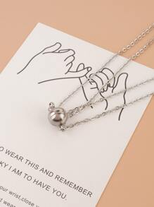 2pcs Couple Magnetic Necklace