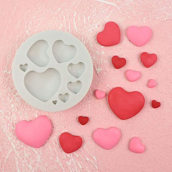 

1pc Random Heart Design Mold, Multicolor