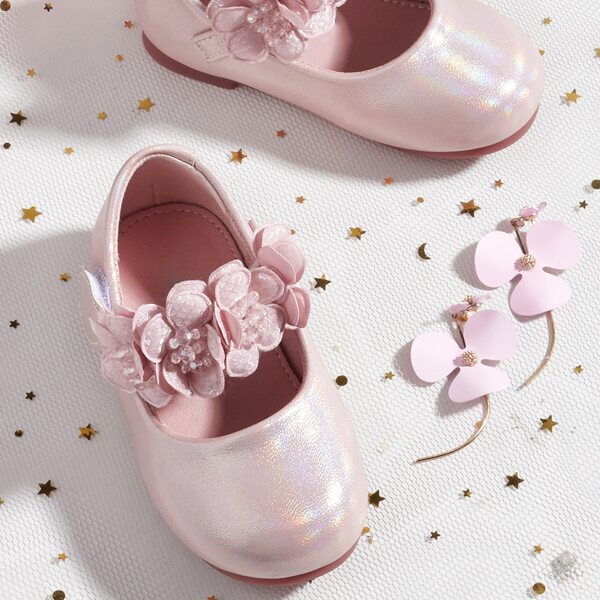 

Toddler Girls Applique Mary Janes, Pink