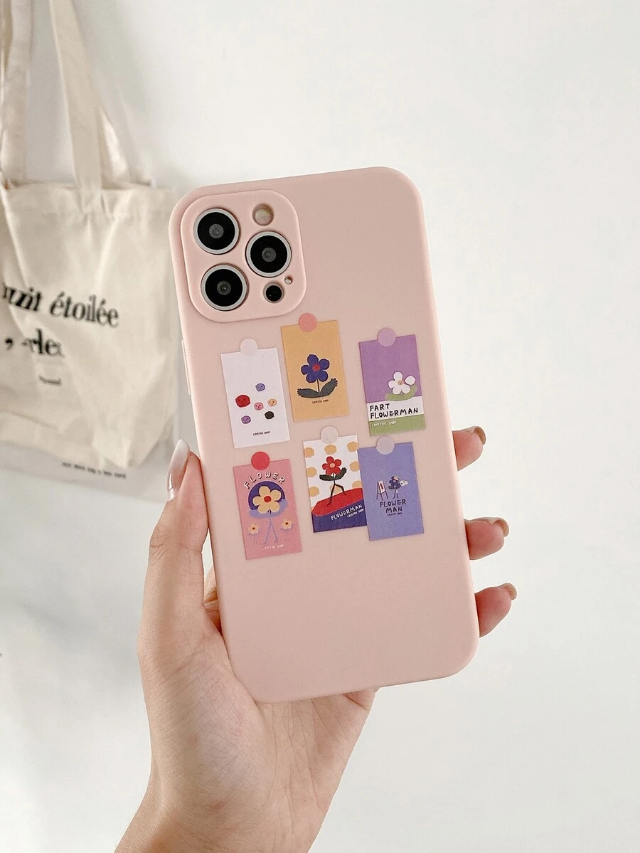 Flower Sticker Phone Case - Multicolor - View 1
