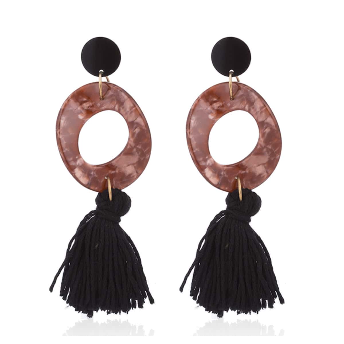 

Tassel Drop Earrings, Brown