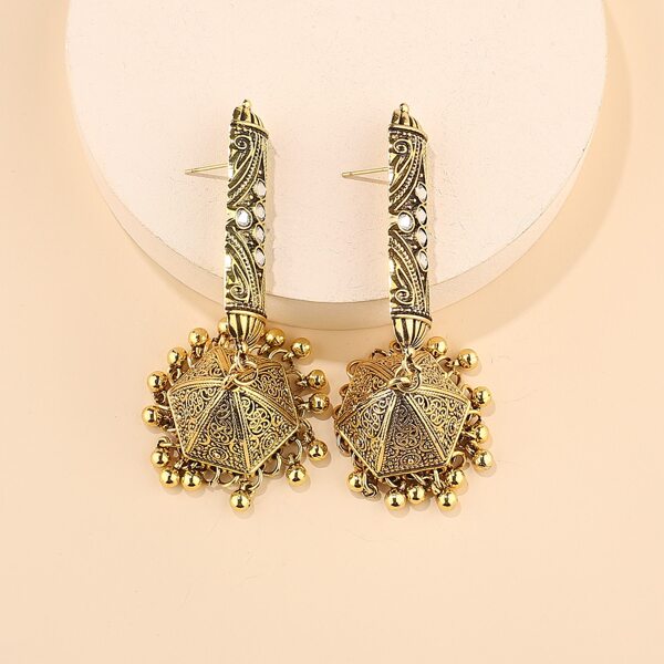 

Round Ball Tassel Drop Earrings, Gold