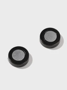 Fashionable and Popular Men Heart Print Earring Stainless Steel for Jewelry Gift and for a Stylish Look - Black - View 3