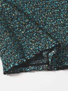 Knot Strap Shirred Ditsy Floral Dress - Multicolor - View 4