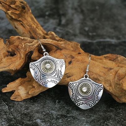 Textured Metal Drop Earrings
