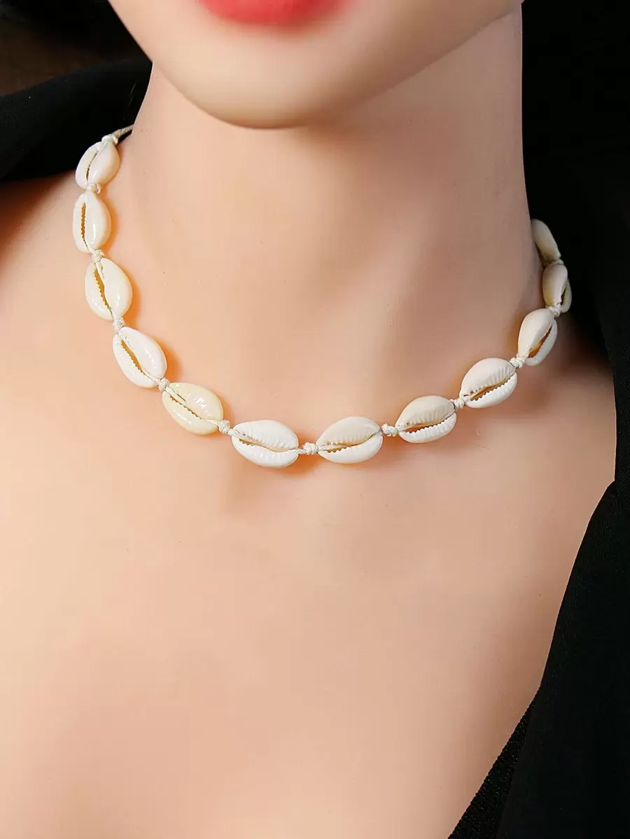 TopHanqi Shell Decor Necklace - White - View 1
