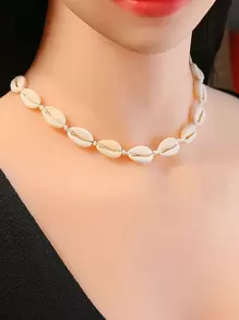 TopHanqi Shell Decor Necklace - White - View 2