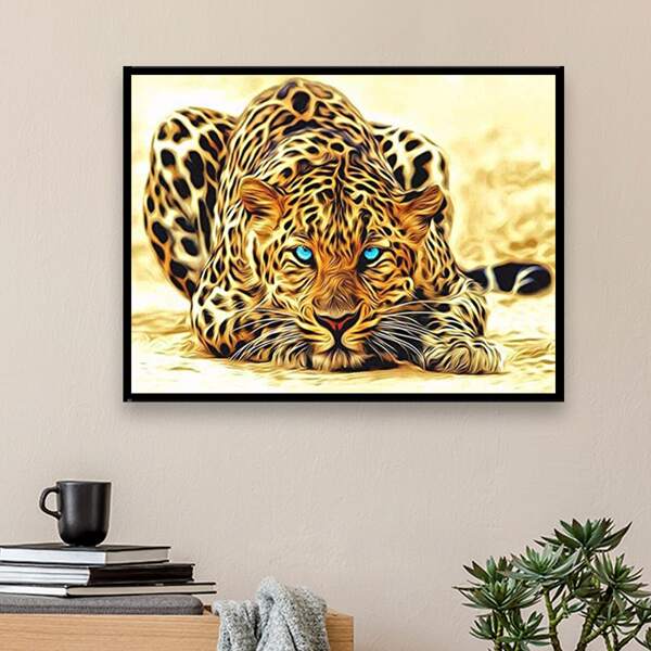 

Tiger Print DIY Diamond Unframed Painting, Multicolor