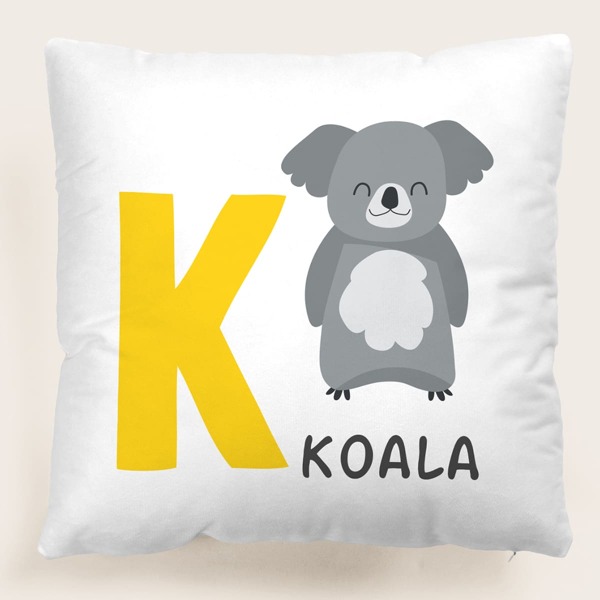 

Cartoon Koala Kids Cushion Cover Without Filler, Multicolor