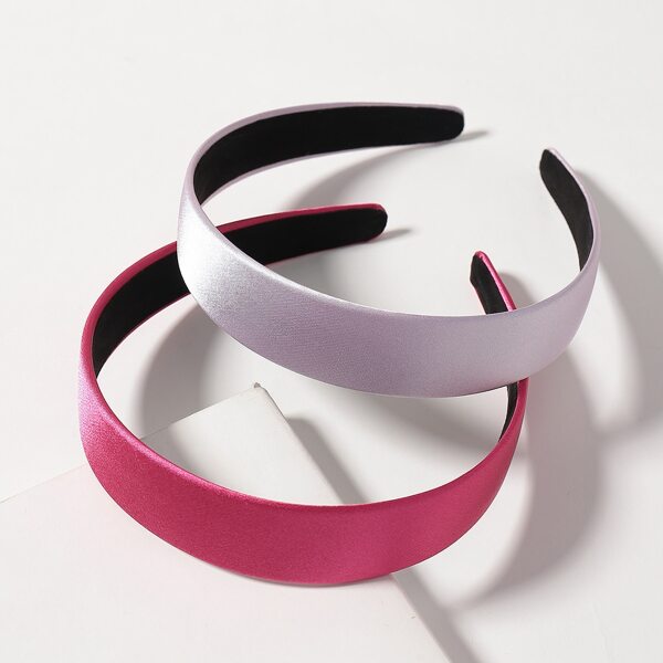 

2pcs Solid Hair Hoop, Multicolor