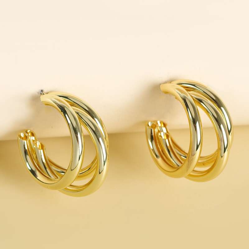 

Ring Hoop Earrings, Gold