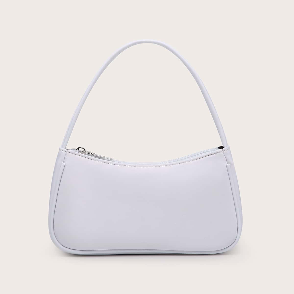 

Solid Satchel Bag, White