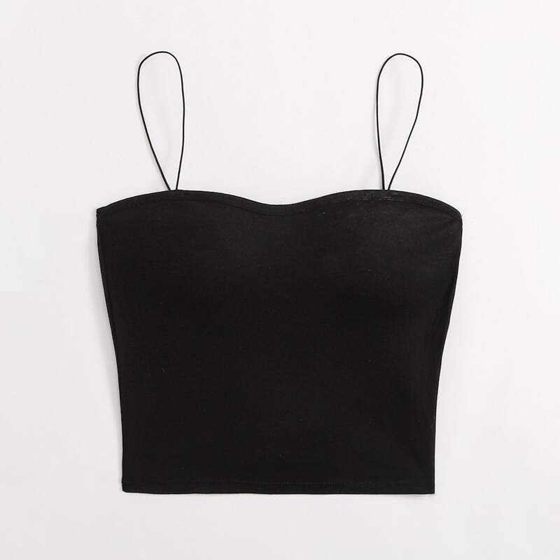 

Solid Longline Bralette, Black