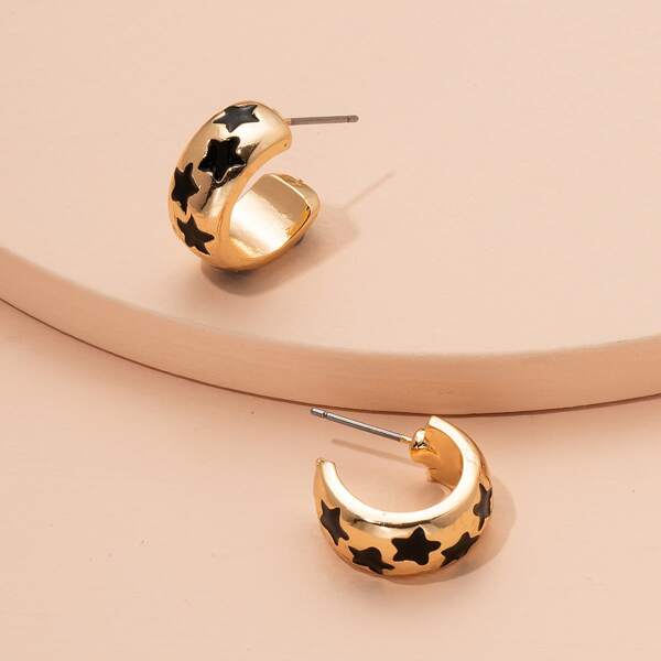 

Cuff Hoop Earrings, Gold
