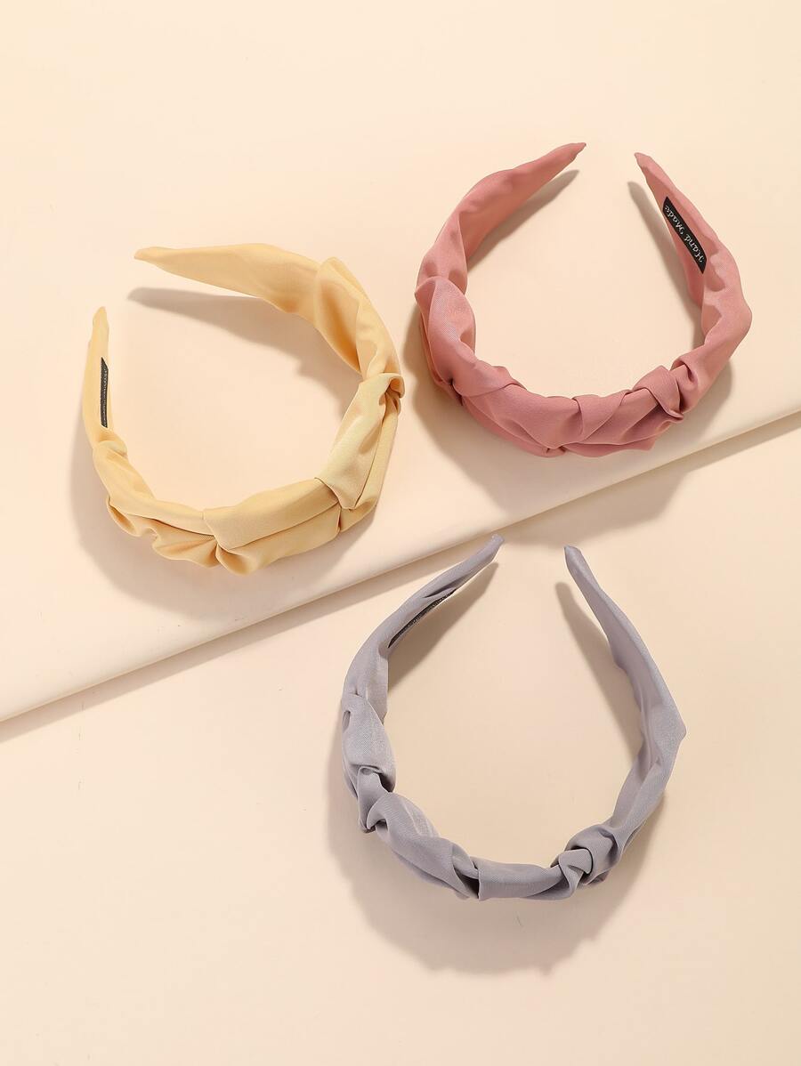 3pcs Solid Hair Hoop
