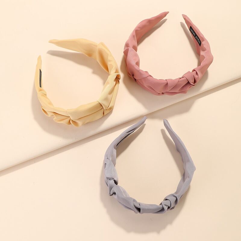 

3pcs Solid Hair Hoop, Multicolor