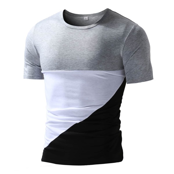 

Men Colorblock Round Neck Tee, Multicolor