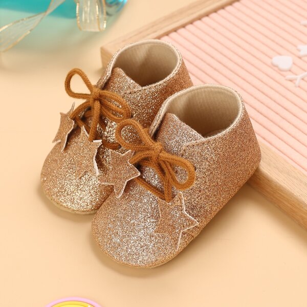 

Baby Girls Star Decor Glitter Sneakers, Gold