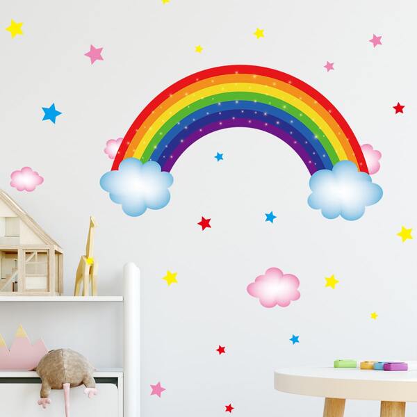 

Kids Rainbow Print Wall Sticker, Multicolor