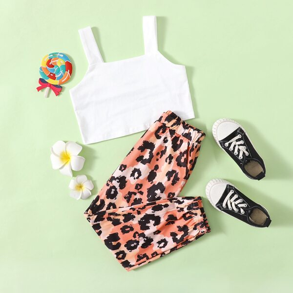 

Toddler Girls Crop Tank Top & Leopard Pants Set, Multicolor