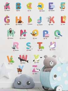 Kids Alphabet Print Wall Sticker - Multicolor - View 3