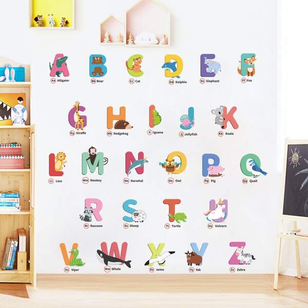 

Kids Alphabet Print Wall Sticker, Multicolor