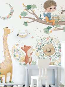 Kids Cartoon Graphic Wall Sticker - Multicolor - View 1