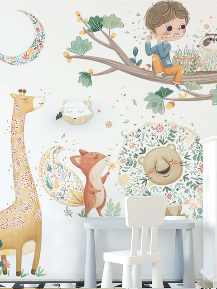 Kids Cartoon Graphic Wall Sticker - Multicolor - View 1