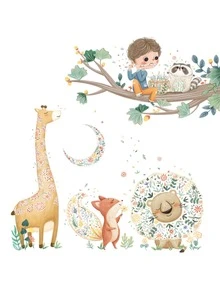 Kids Cartoon Graphic Wall Sticker - Multicolor - View 3