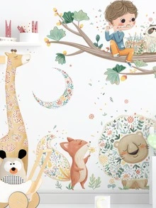 Kids Cartoon Graphic Wall Sticker - Multicolor - View 4