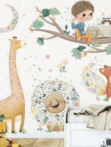 Kids Cartoon Graphic Wall Sticker - Multicolor - View 6