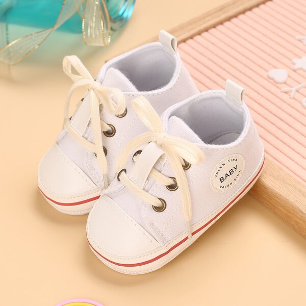 

Baby Boys Lace-Up Front Canvas Shoes, White