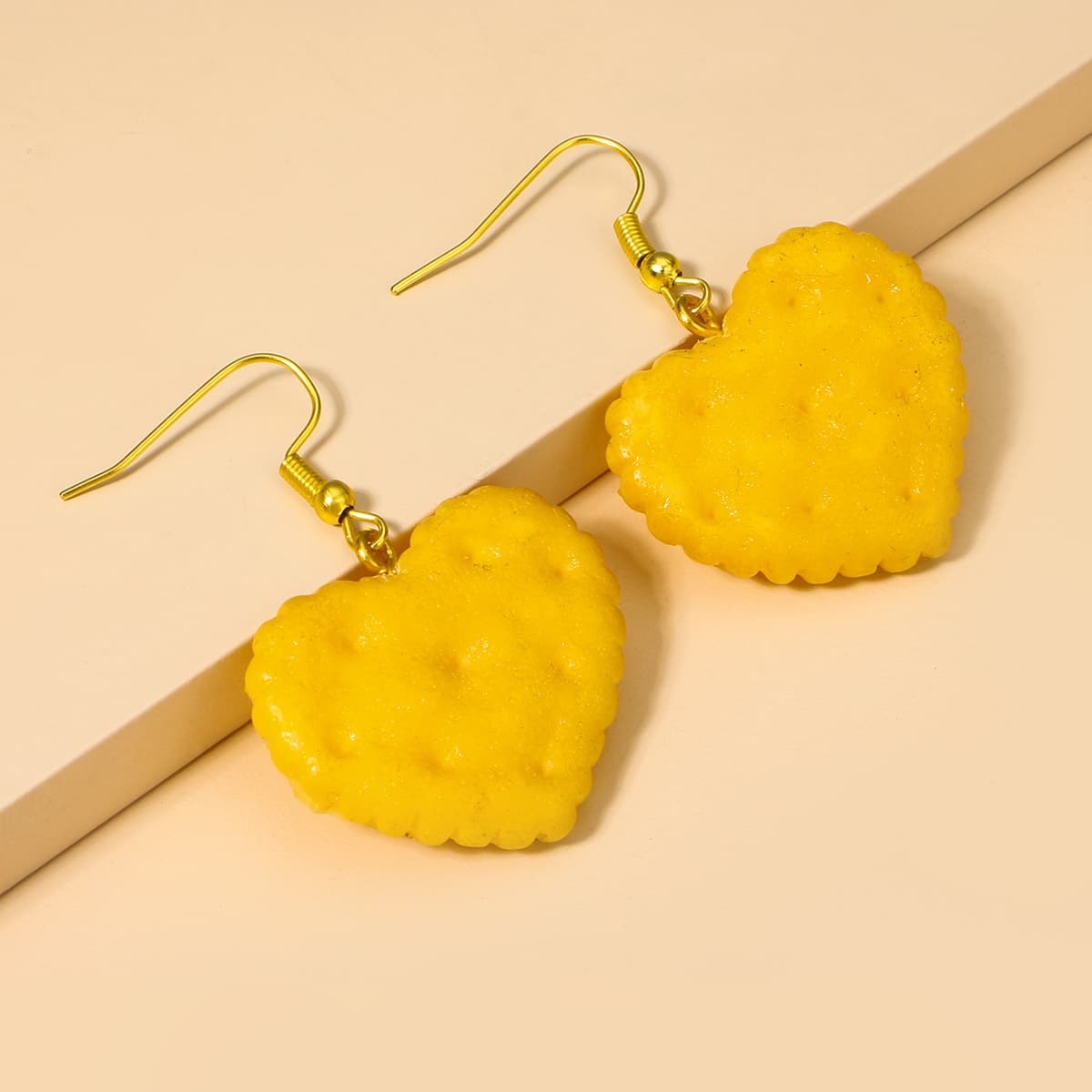 

Biscuit Drop Earrings, Yellow
