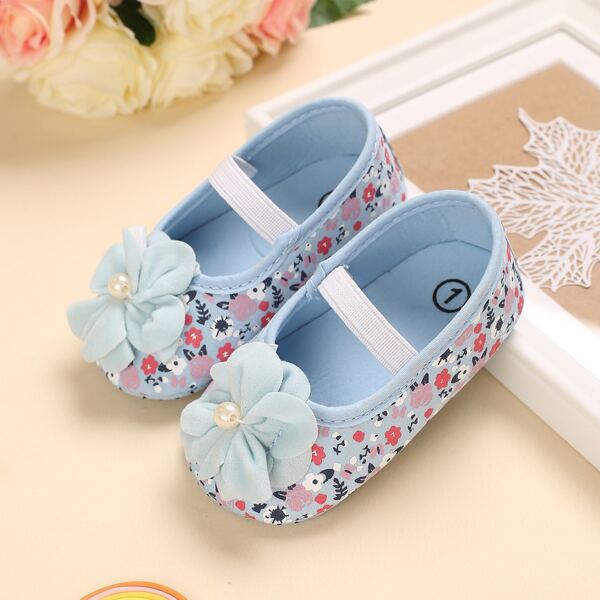 

Baby Girls Applique Mary Janes, Baby blue