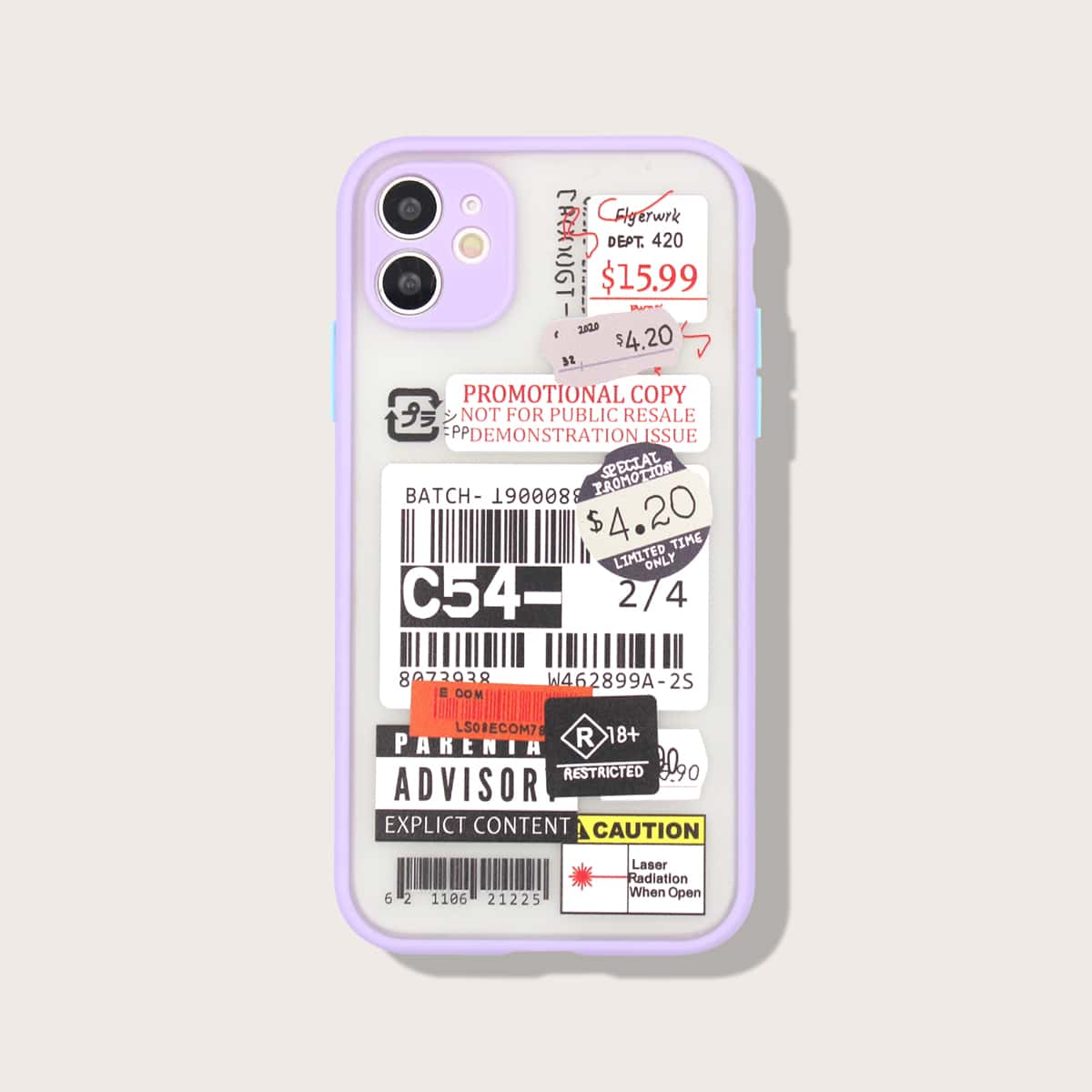 

Bar Code Contrast Frame Phone Case, Multicolor