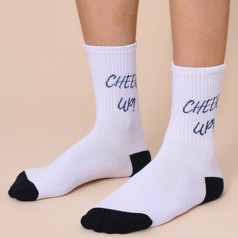

Guys Letter Graphic Crew Socks, Black and white