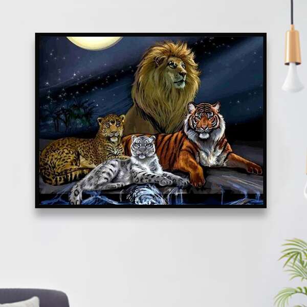 

Animal Print DIY Diamond Unframed Painting, Multicolor