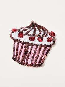 1pair Plus Sequin Cupcake Nipple Cover - Multicolor - View 3
