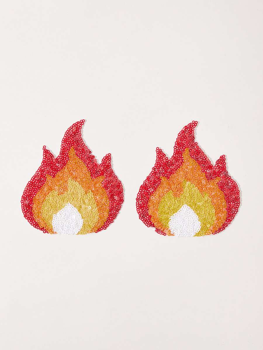 غطاء حلمات شعلى مترتر مقاس كبير 1 زوج - متعدد الألوان - مشاهدة 1