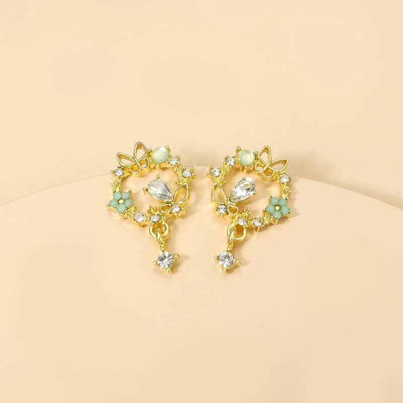 

Rhinestone Butterfly Detail Stud Earrings, Gold